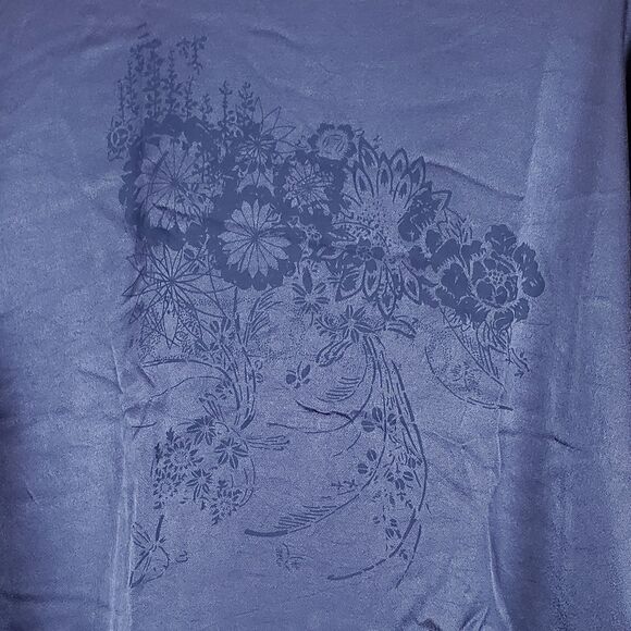 Soft Surroundings Blue Floral Long Sleeve Tunic PL - Picture 4 of 8